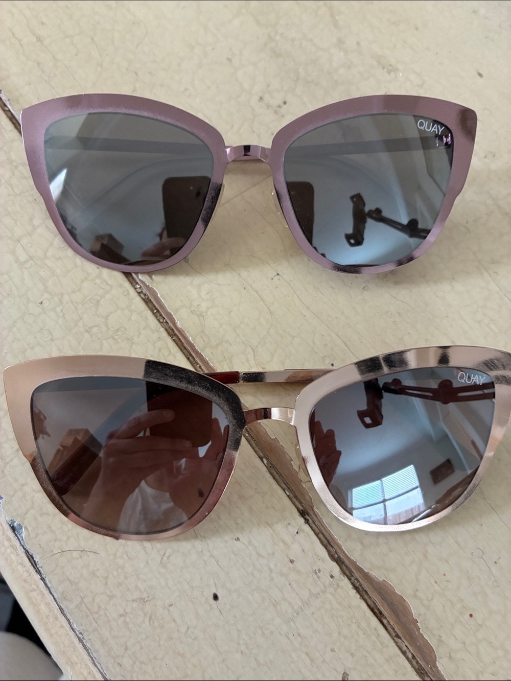 Quay Australia Cat-Eye Sunglasses in Mauve and Rose Gold